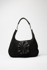 Slouchy Sienna - Suede Black with Ruffle